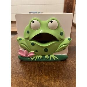 Vintage Frog Open Mouth Tissue Box cover dispenser Whimsical Decor